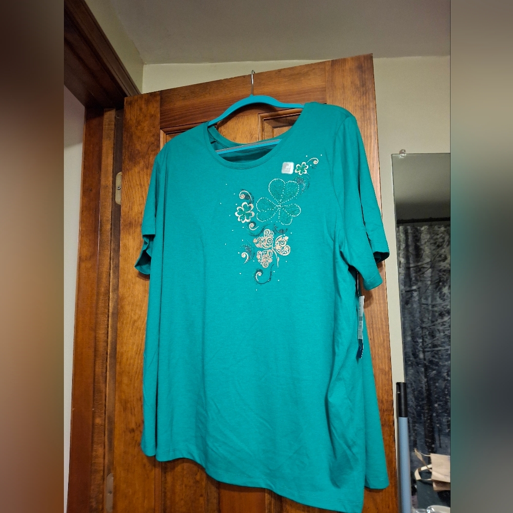 St Patty's Day Embellished Women's Plus Size Top 1X